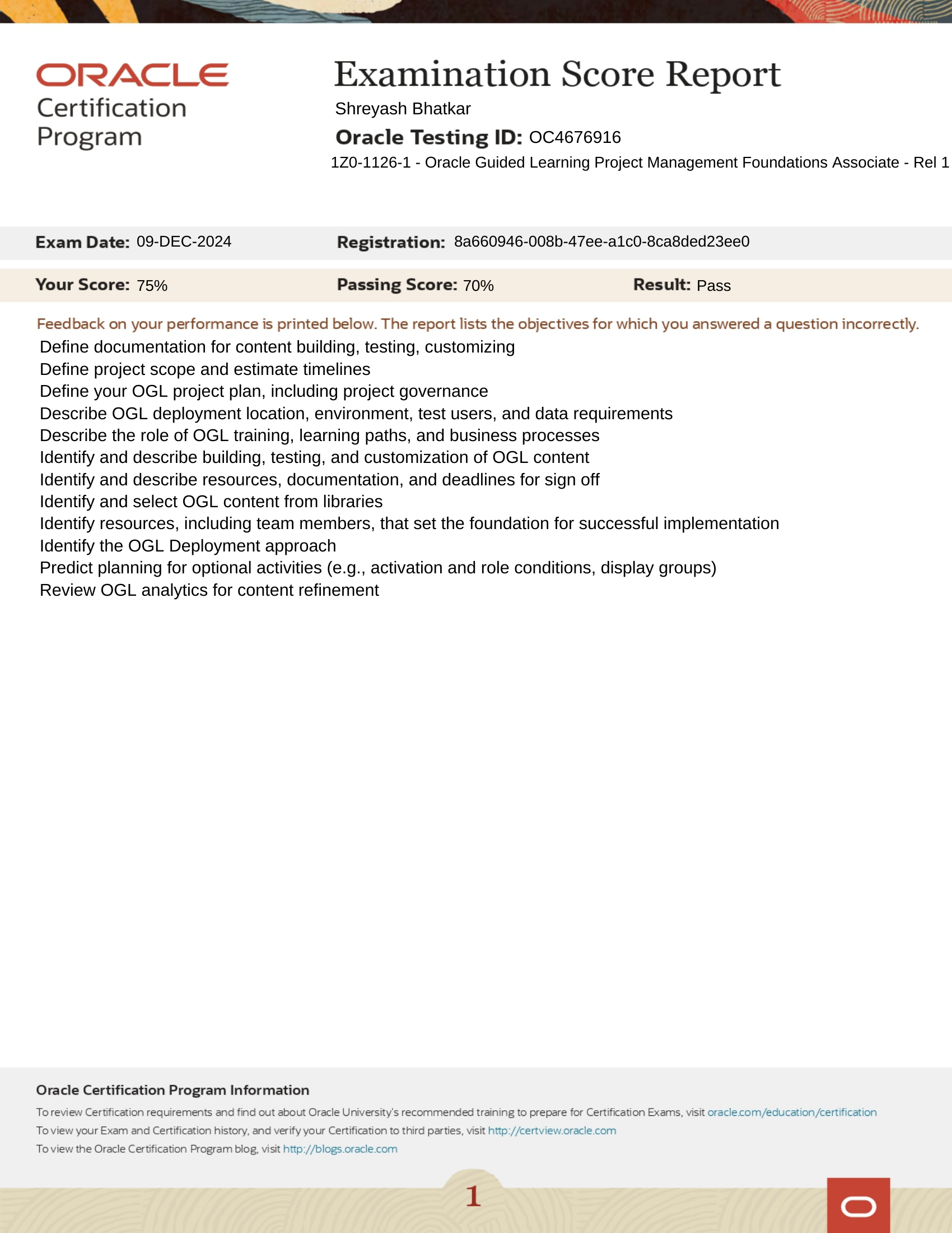 Oracle Guided Learning — Project Management (OGL)