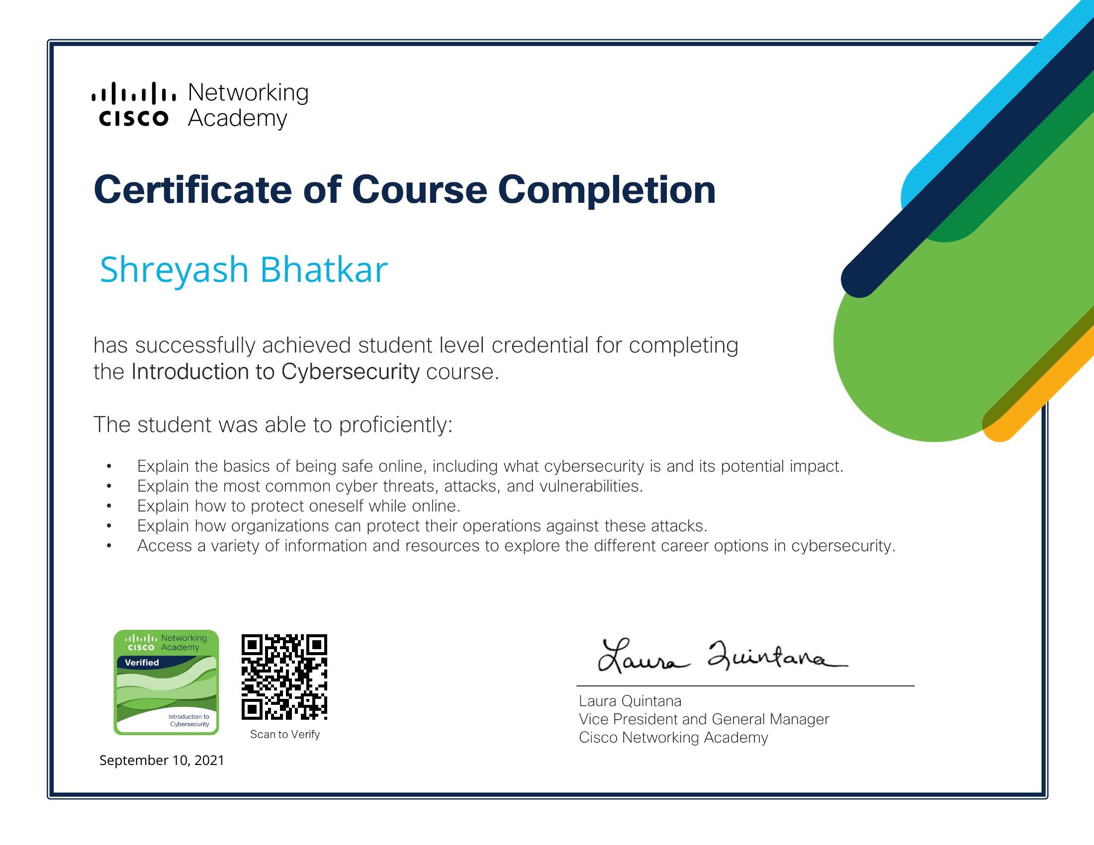 Introduction to Cybersecurity (Badge)