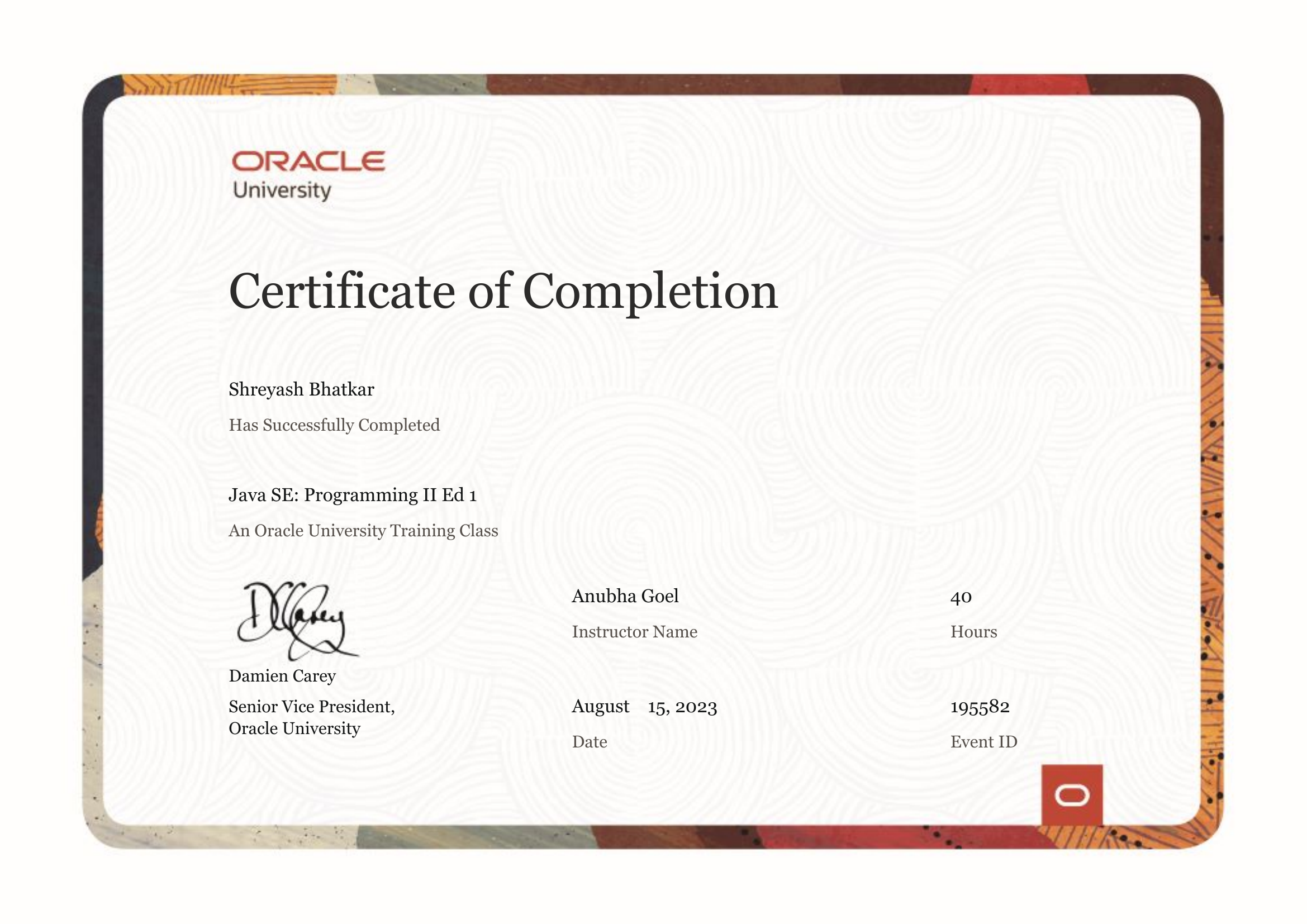 Java SE: Programming II — Oracle