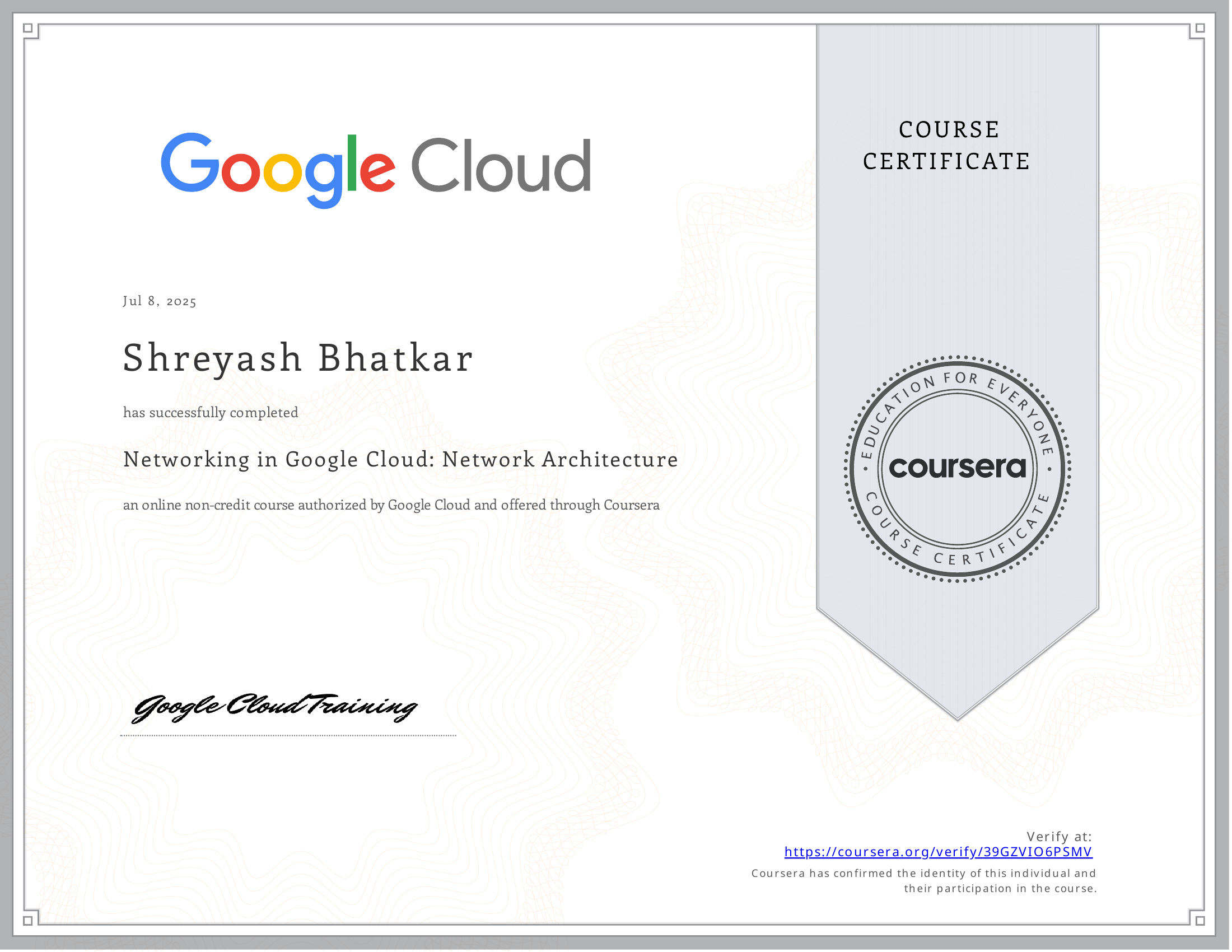 Google — Network Architecture